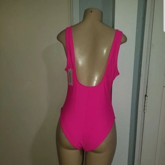 Neon Pink Let's Get Physical 80s Workout Leotard L MIAIULIA - Picture 8 of 10